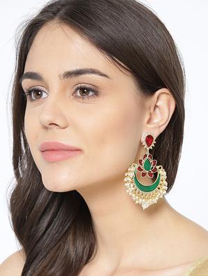 multi colored brass chandballi earring - 16888110 - Standard Image - 3