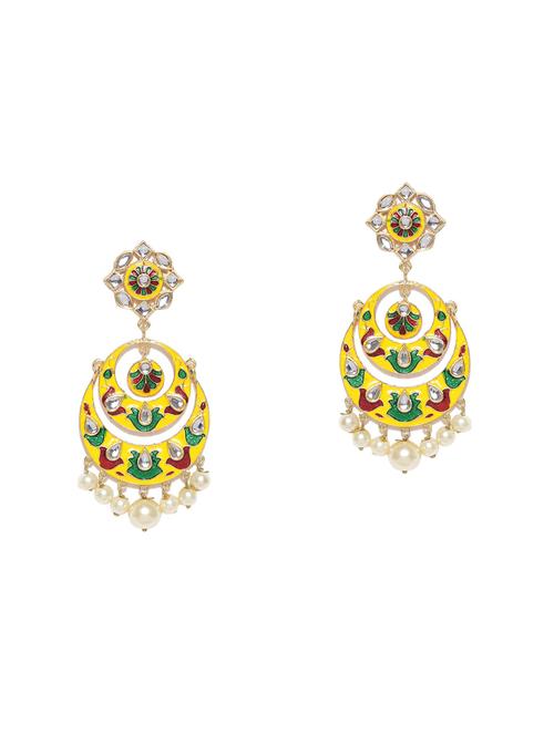 yellow metal chandballi earring - 16888142 - Standard Image - 1
