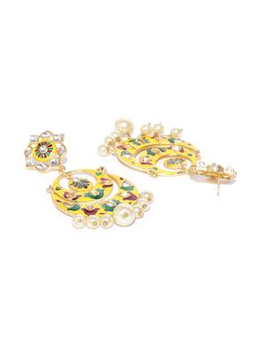yellow metal chandballi earring - 16888142 - Standard Image - 2