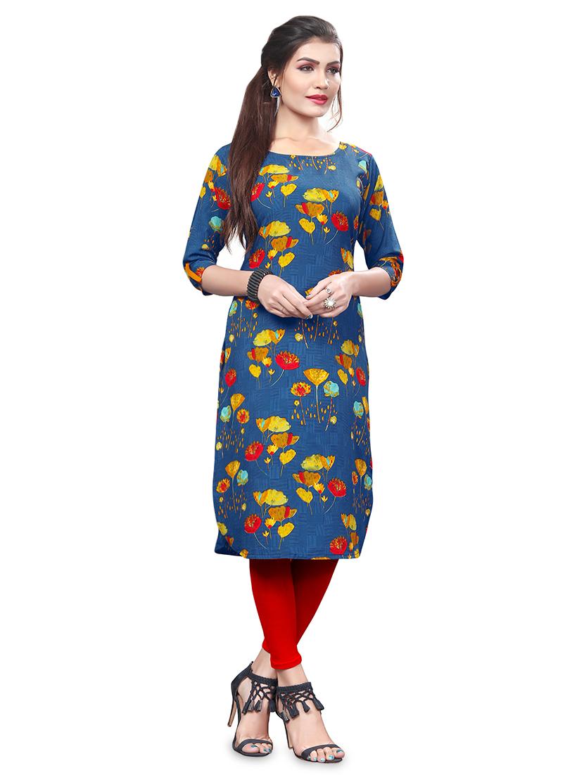 floral straight kurta - 16888186 - Zoom Image - 1