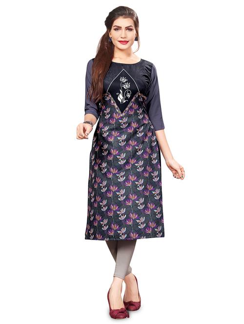 floral straight kurta - 16888198 - Standard Image - 1