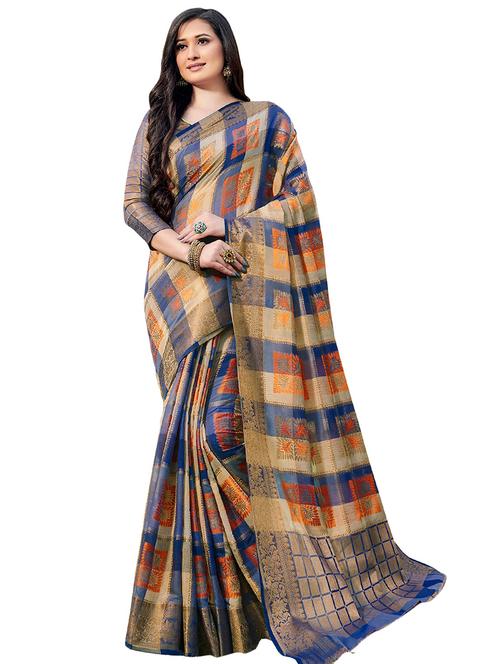 self design bhagalpuri saree with blouse - 16888357 - Standard Image - 1
