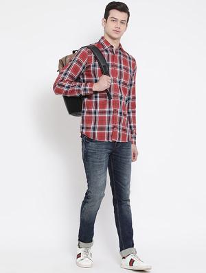 red checkered casual shirt - 16888392 - Standard Image - 4