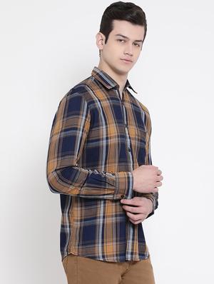 navy blue checkered casual shirt - 16888393 - Standard Image - 2