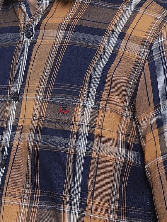 navy blue checkered casual shirt - 16888393 - Zoom Image - 5