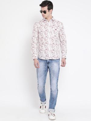 white printed casual shirt - 16888422 - Standard Image - 4