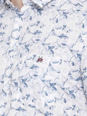 white printed casual shirt - 16888423 - Standard Image - 5