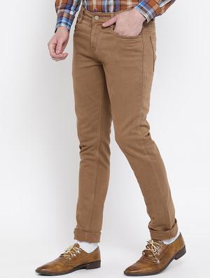 brown solid chinos - 16888438 - Standard Image - 2