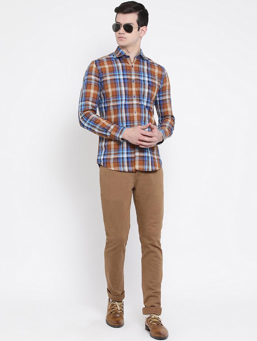 brown solid chinos - 16888438 - Zoom Image - 4