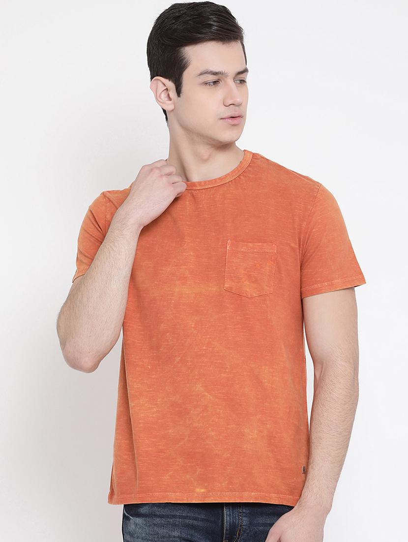 orange solid pocket t-shirt - 16888442 - Zoom Image - 1
