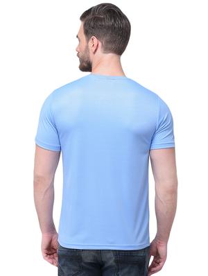 light blue chest print t-shirt - 16888588 - Standard Image - 2