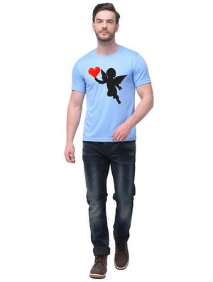 light blue chest print t-shirt - 16888588 - Standard Image - 3
