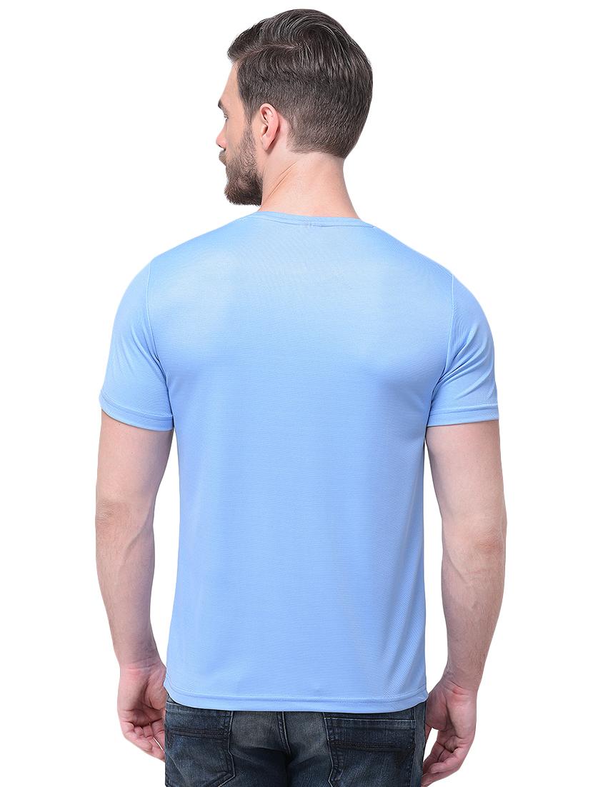 light blue chest print t-shirt - 16888588 - Zoom Image - 2