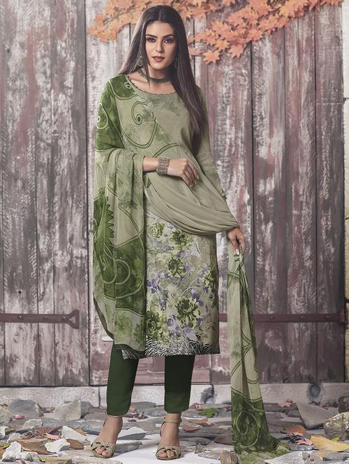 printed straight unstitched suit - 16888914 - Standard Image - 1