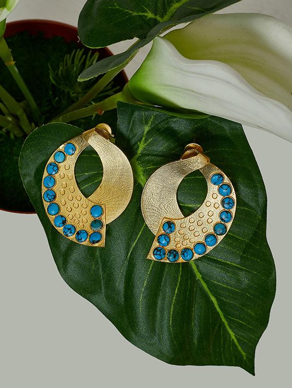 blue brass drop earring - 16889033 - Zoom Image - 1
