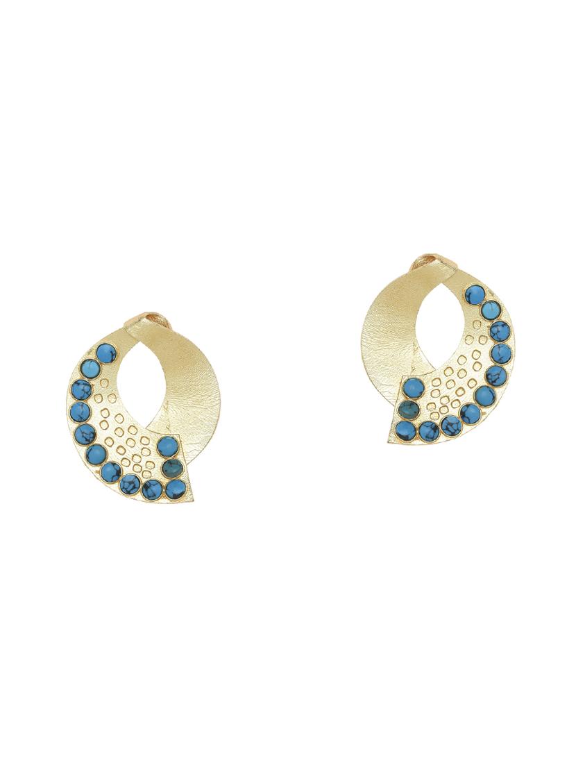 blue brass drop earring - 16889033 - Zoom Image - 3