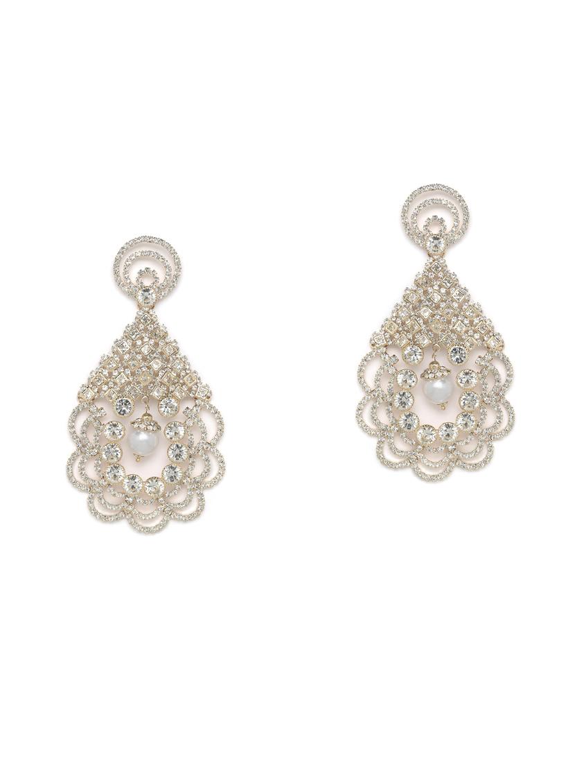 gold metal drop earring - 16889037 - Zoom Image - 1