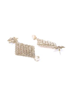 gold metal drop earring - 16889039 - Standard Image - 2