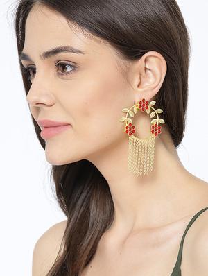 red brass drop earring - 16889046 - Standard Image - 4