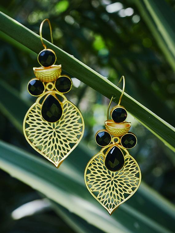 black brass drop earring - 16889052 - Zoom Image - 1