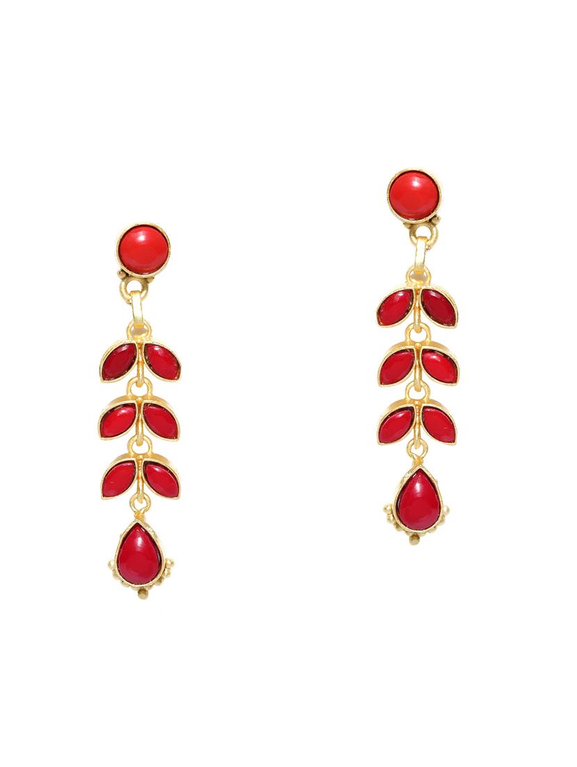 red metal drop earring - 16889058 - Zoom Image - 3