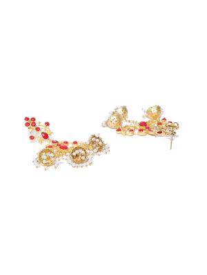 red brass jhumka earring - 16889060 - Standard Image - 2