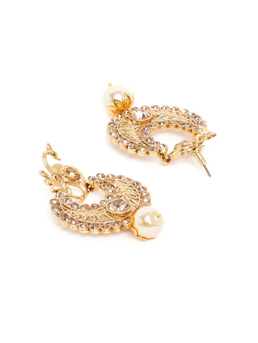 gold metal chandellier earring - 16889062 - Zoom Image - 2