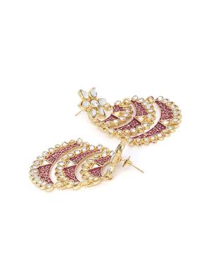 pink brass chandballi earring - 16889077 - Standard Image - 2