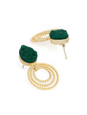 green brass drop earring - 16889089 - Standard Image - 2