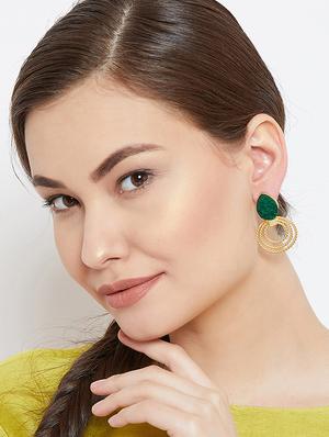 green brass drop earring - 16889089 - Standard Image - 3
