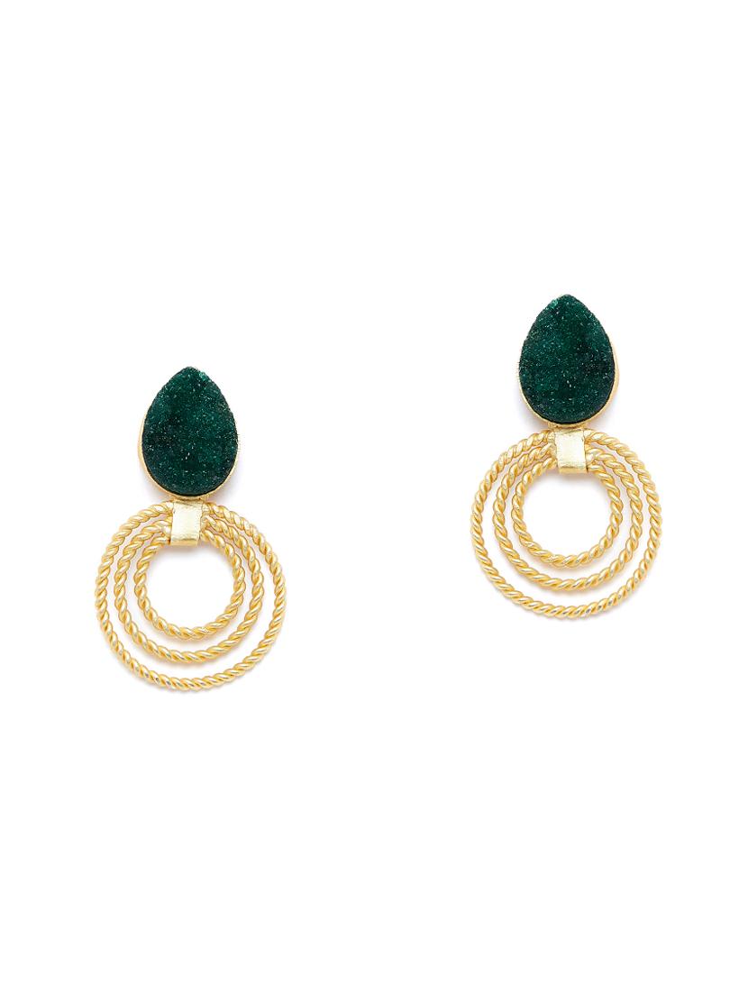 green brass drop earring - 16889089 - Zoom Image - 1