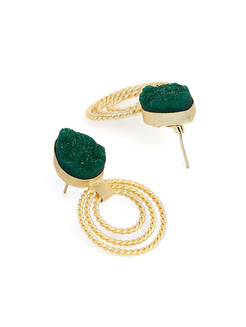 green brass drop earring - 16889089 - Zoom Image - 2