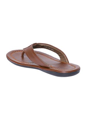 tan leather toe separator slippers - 16889244 - Standard Image - 3