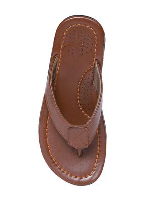 tan leather toe separator slippers - 16889244 - Standard Image - 4
