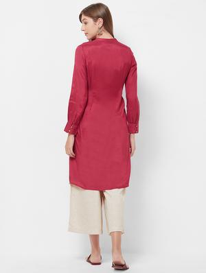 foil print straight kurta - 16889264 - Standard Image - 3