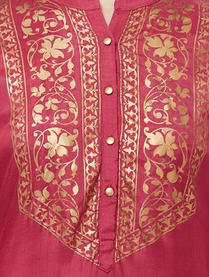 foil print straight kurta - 16889264 - Standard Image - 4