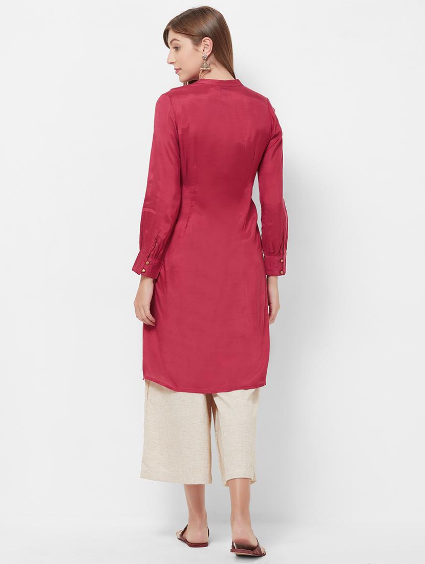 foil print straight kurta - 16889264 - Zoom Image - 3