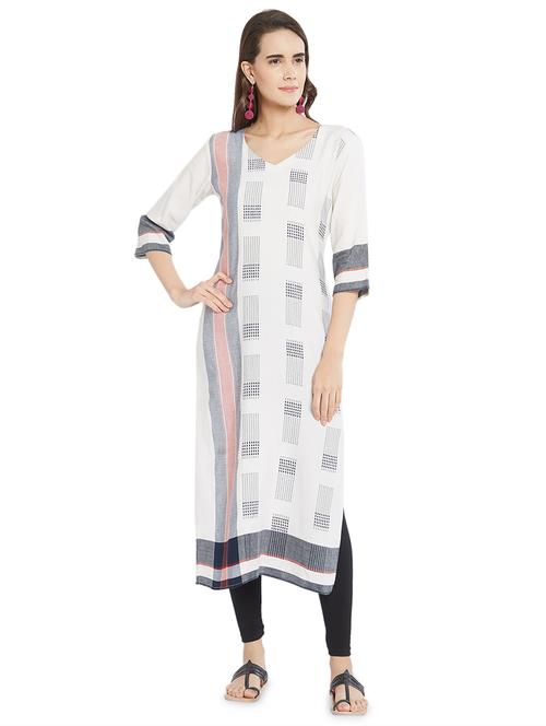 geometric print straight kurta - 16889268 - Standard Image - 1