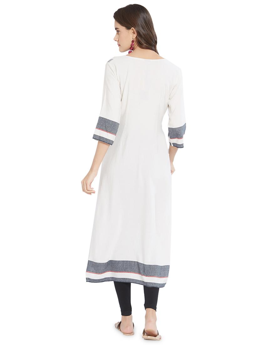 geometric print straight kurta - 16889268 - Zoom Image - 3