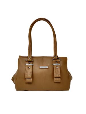 brown leatherette (pu) combo handbag - 16889298 - Standard Image - 2
