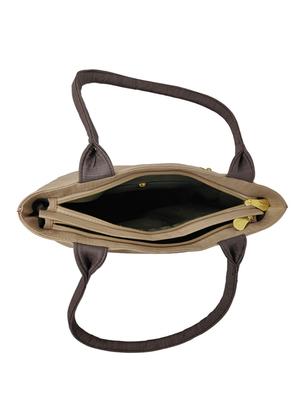 brown leatherette (pu) combo handbag - 16889359 - Standard Image - 3