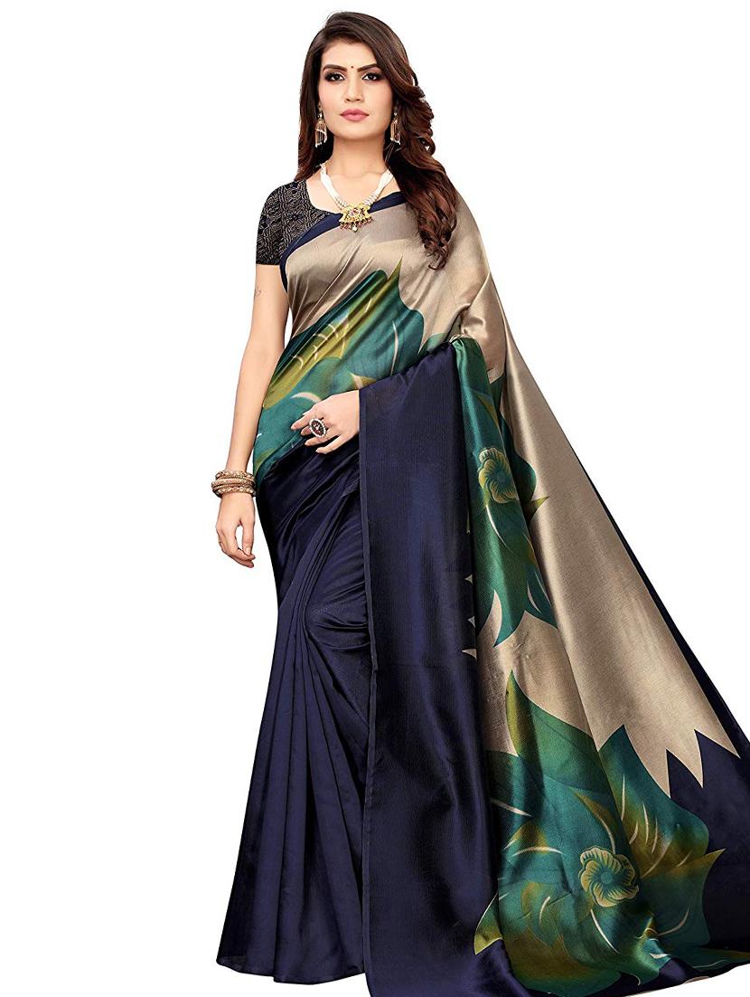 printed mysore silk saree with blouse - 16889525 - Zoom Image - 1