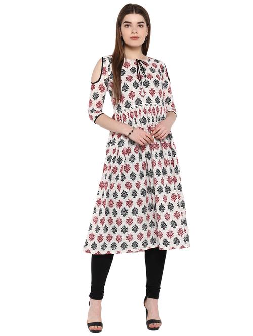 printed a-line kurta - 16889534 - Standard Image - 1