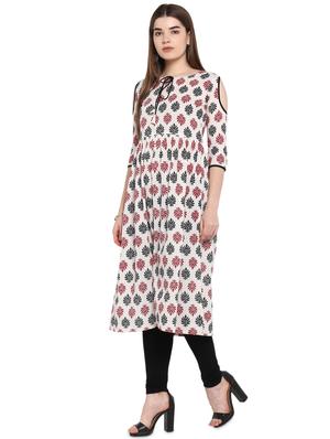 printed a-line kurta - 16889534 - Standard Image - 2