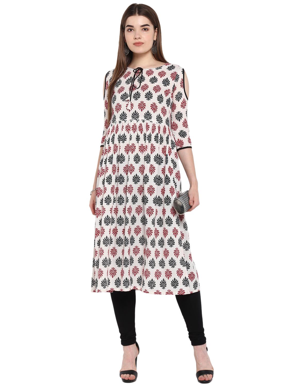 printed a-line kurta - 16889534 - Zoom Image - 4
