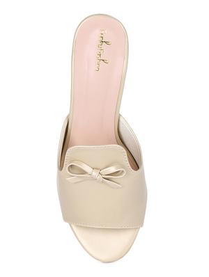 gold slip on sandals - 16889564 - Standard Image - 4