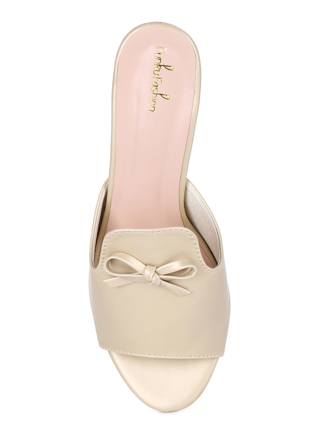 gold slip on sandals - 16889564 - Zoom Image - 4