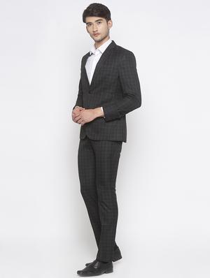 black checkered single breasted formal blazer - 16889567 - Standard Image - 2