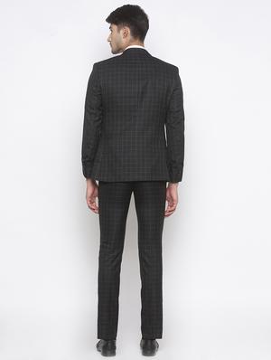 black checkered single breasted formal blazer - 16889567 - Standard Image - 3