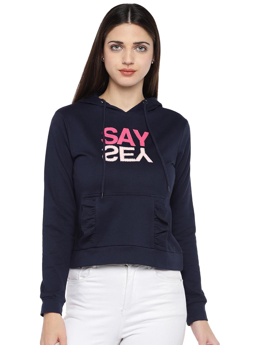hooded neck graphic sweatshirt - 16889741 - Zoom Image - 1
